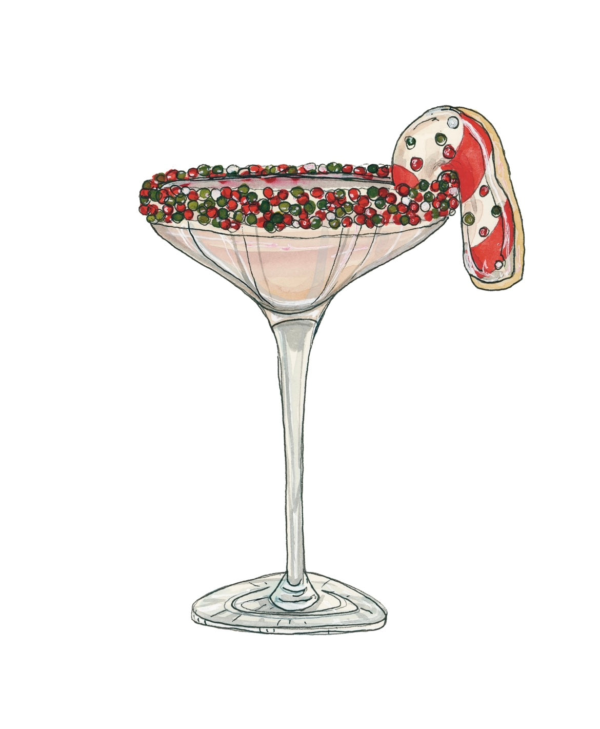 Candy Cane Sugar Cookie Martini Art Print