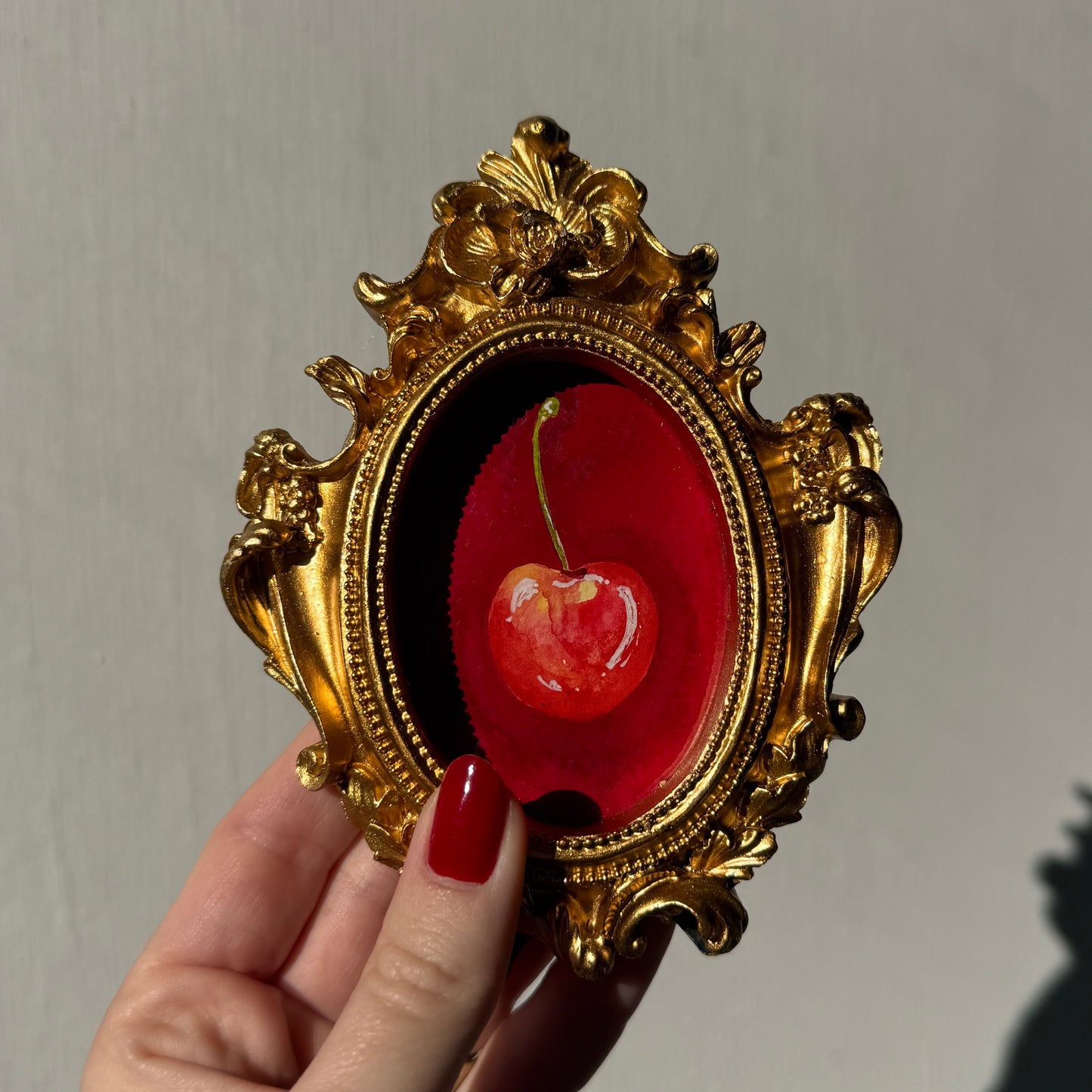 Cherry Studies: Framed Original Watercolor Paintings