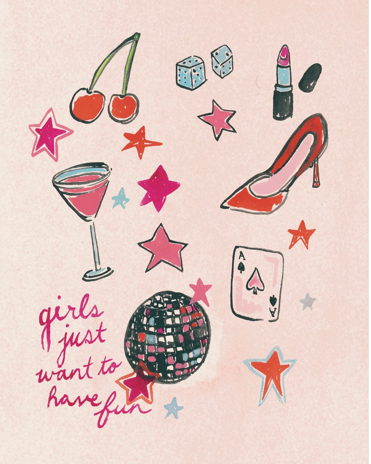 Girls Just Want To Have Fun Icons Fine Art Print