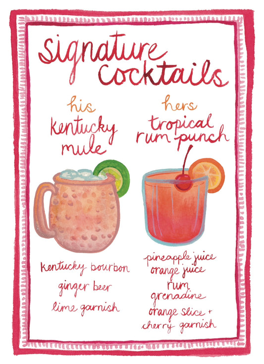 Custom Cocktail Painting + Wedding/Bar Cocktail Signs