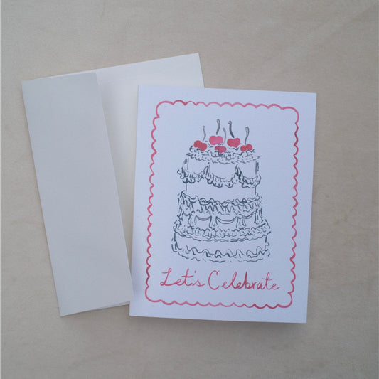 "Let's Celebrate" Cake Greeting Card