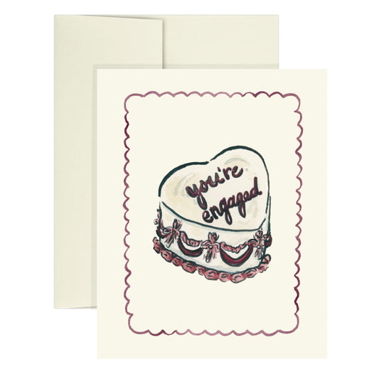 You're Engaged Cake Greeting Card