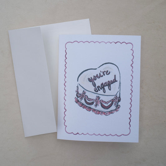 You're Engaged Cake Greeting Card