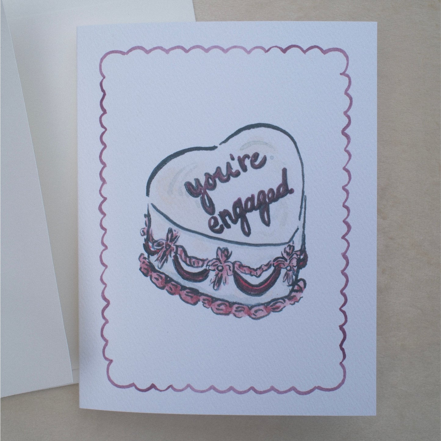 You're Engaged Cake Greeting Card