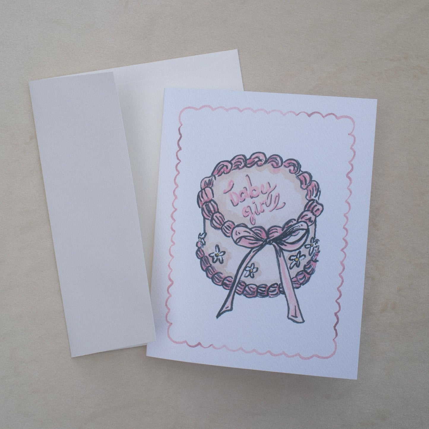 Baby Girl Cake Greeting Card