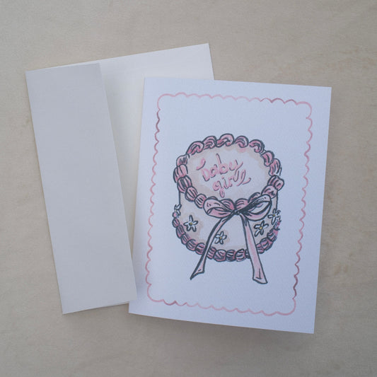 Baby Girl Cake Greeting Card