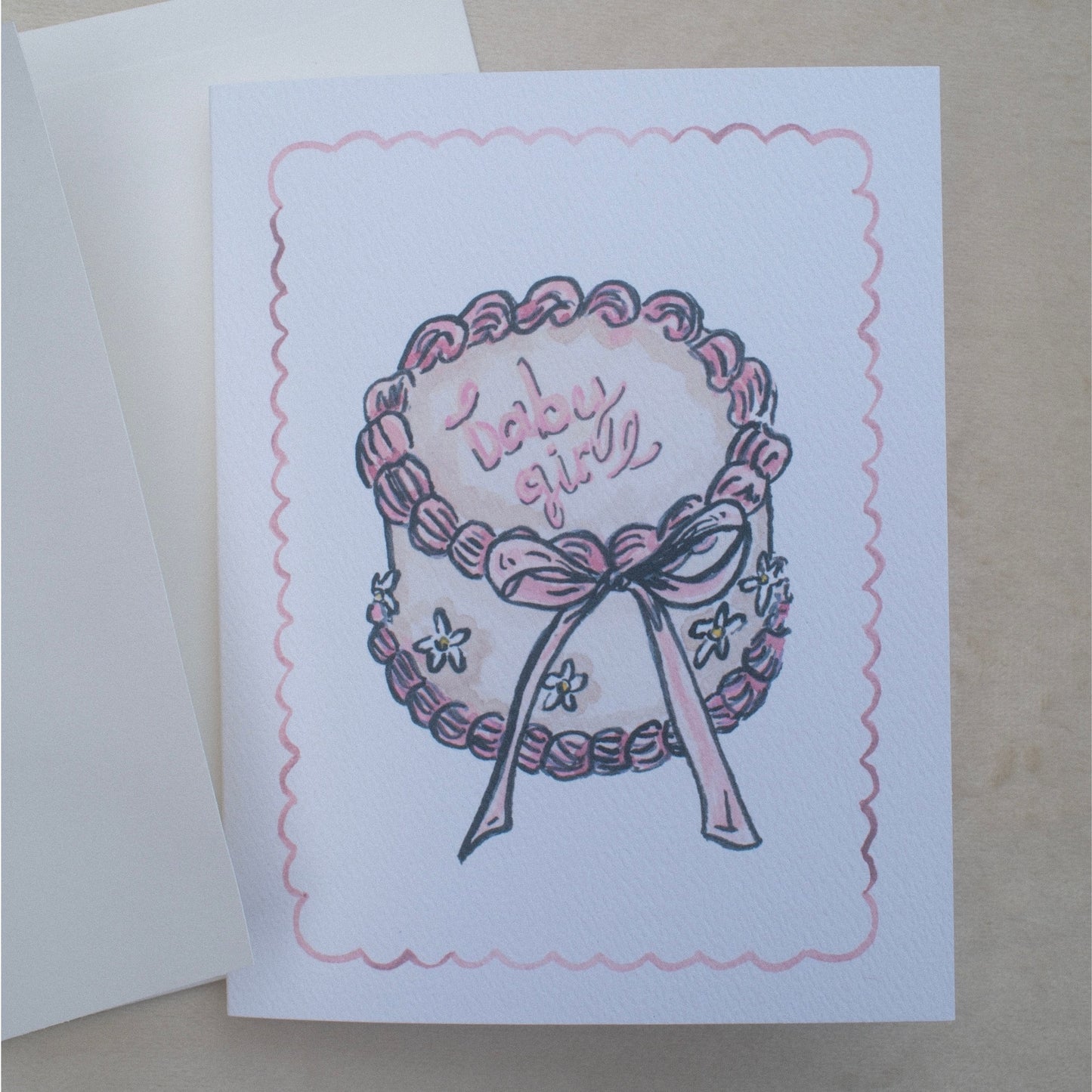 Baby Girl Cake Greeting Card