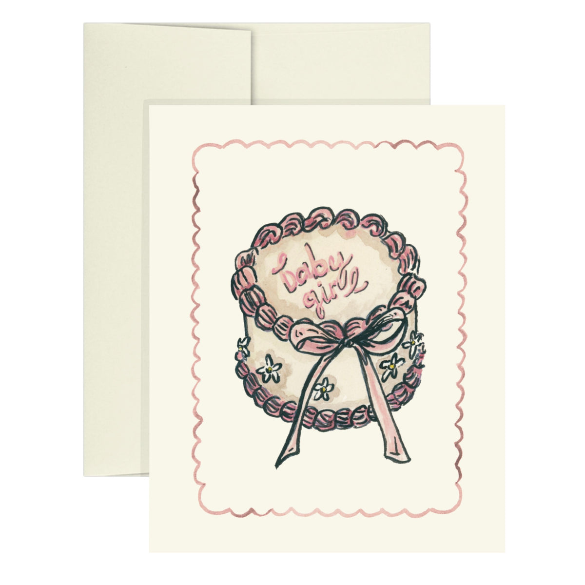 Baby Girl Cake Greeting Card