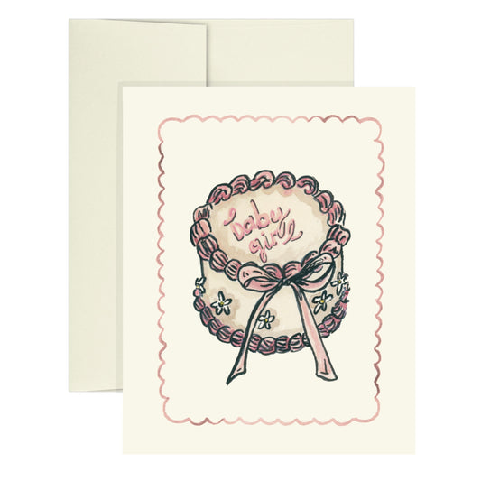 Baby Girl Cake Greeting Card