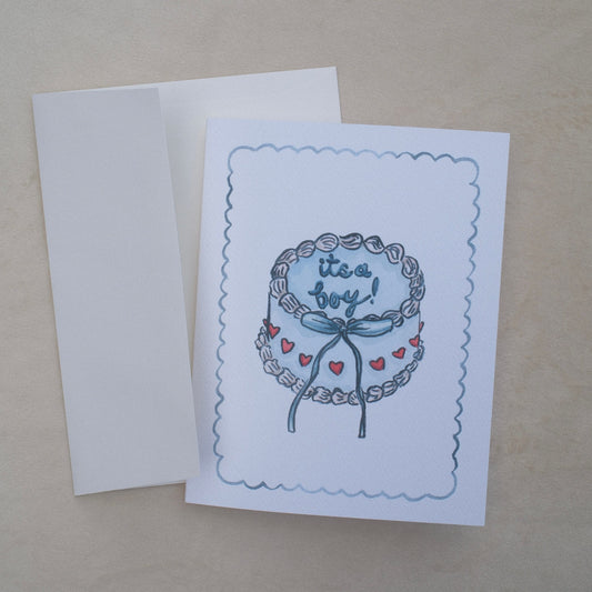 Baby Boy Cake Greeting Card