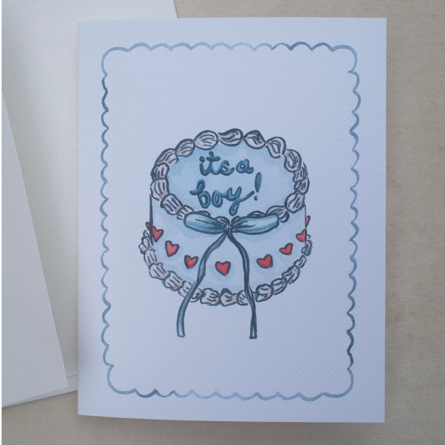 Baby Boy Cake Greeting Card