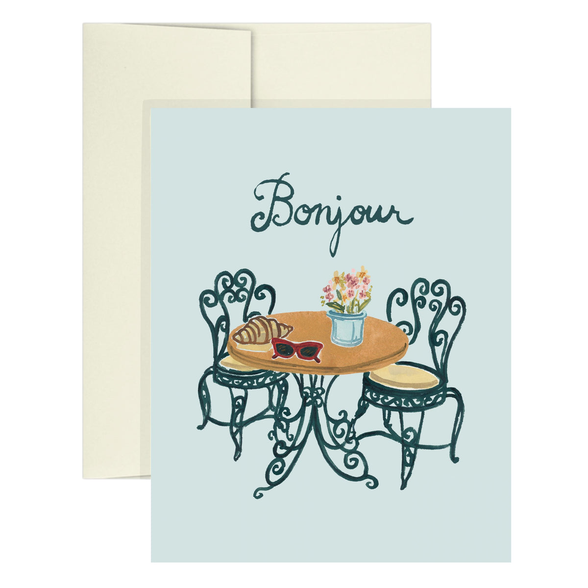 "Bonjour" Greeting Card