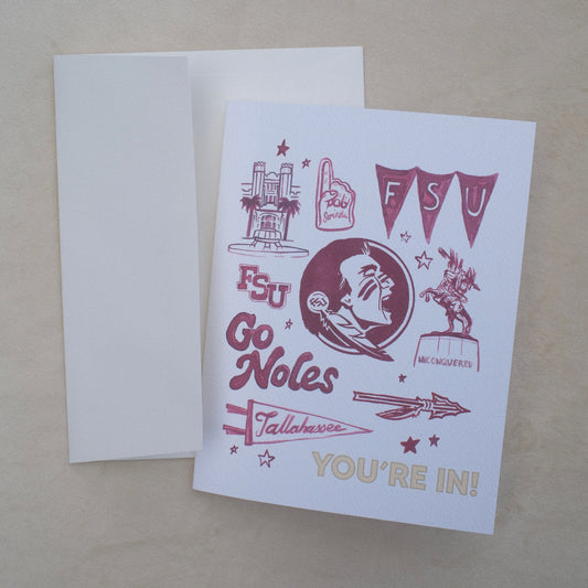 "You're In!" FSU Greeting Card