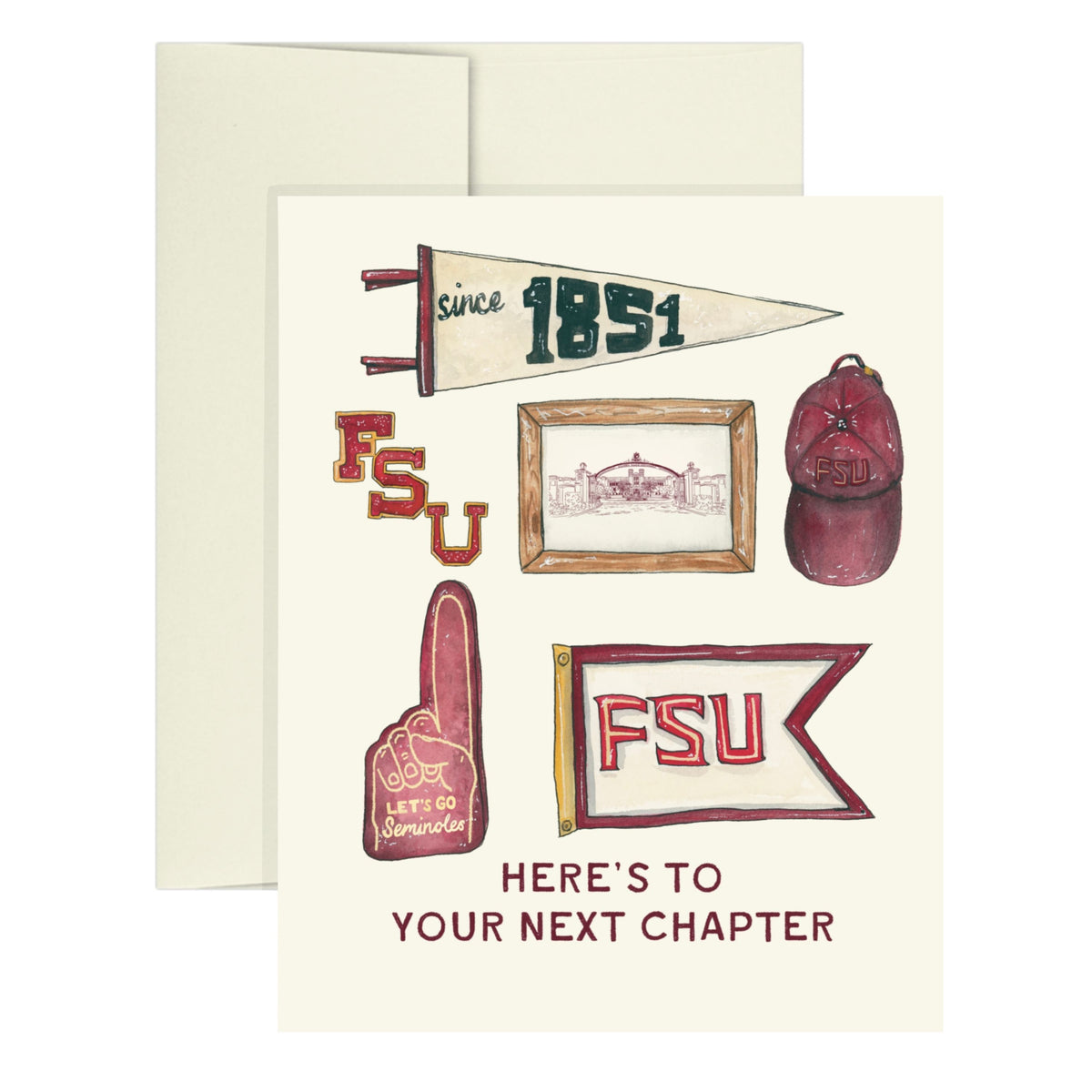 "Here's to your next chapter" FSU Greeting Card