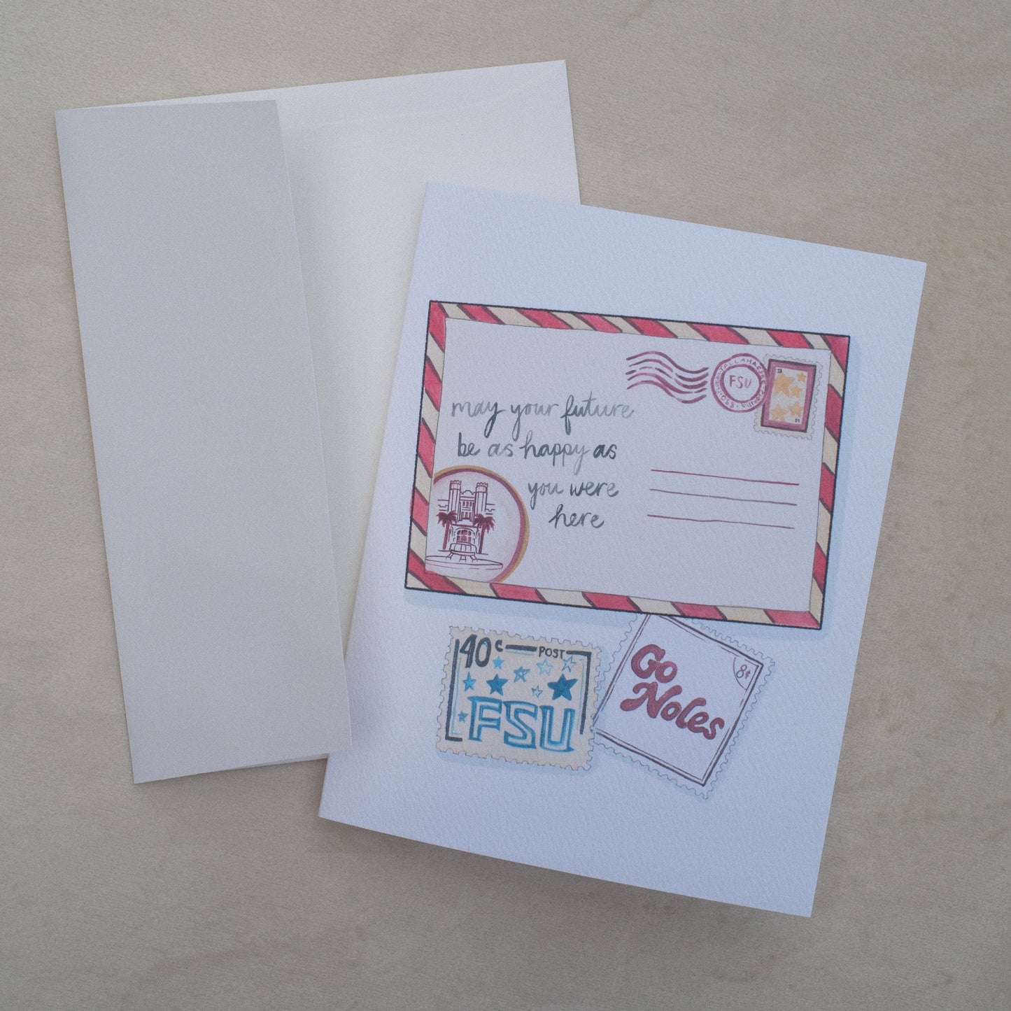 "may your future be as happy as you were here" FSU Greeting Card