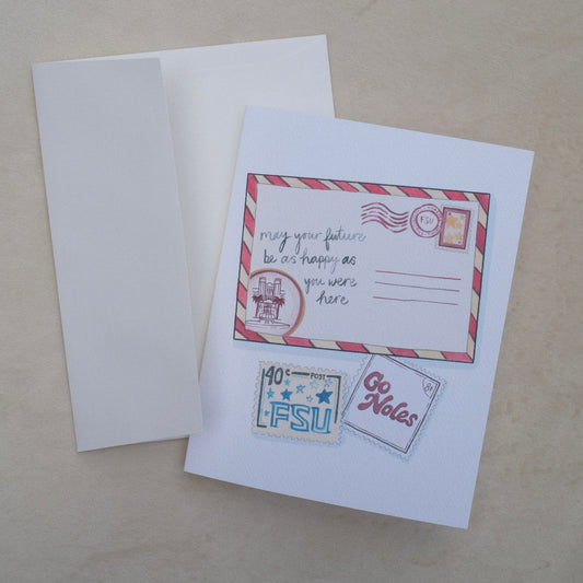 "may your future be as happy as you were here" FSU Greeting Card