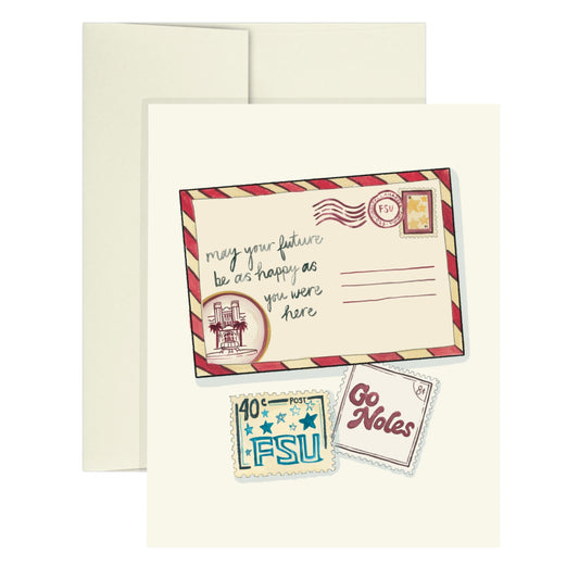 "may your future be as happy as you were here" FSU Greeting Card