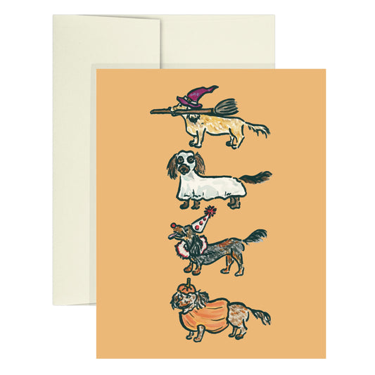 Hallo-weenies Dachshund Halloween Greeting Card