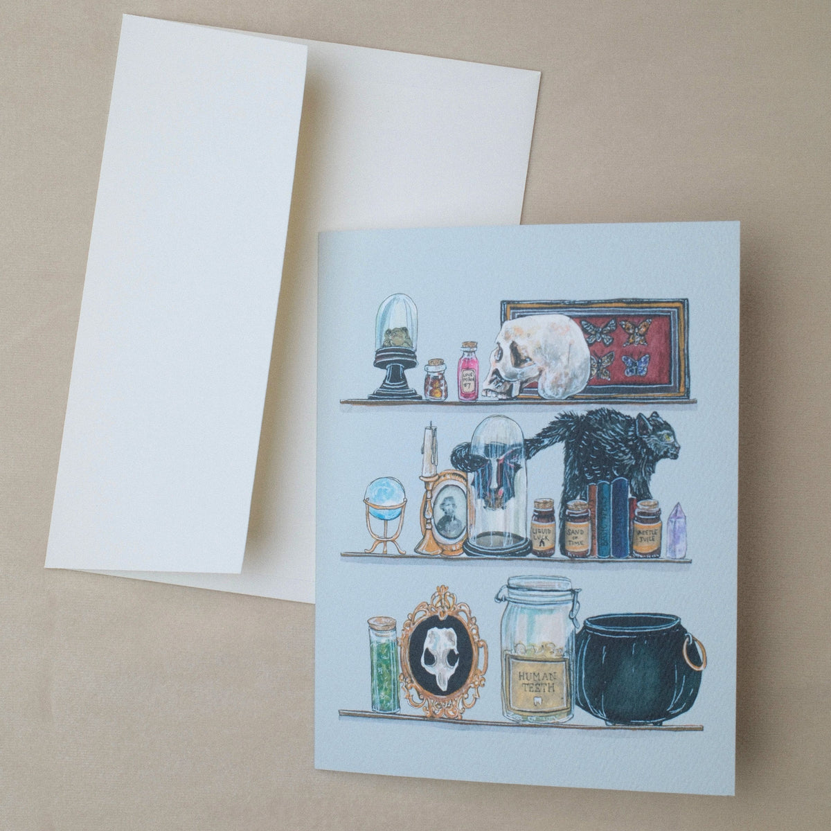 Spooky Shelves Halloween Greeting Card