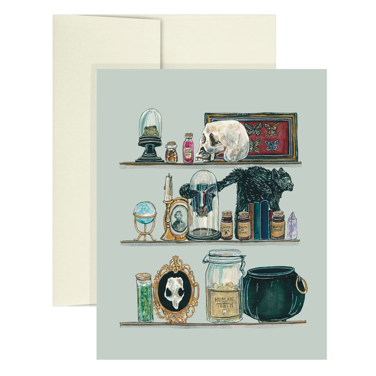 Spooky Shelves Halloween Greeting Card