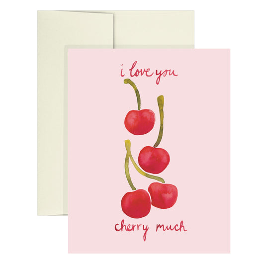 "i love you cherry much" Cherry Icon Greeting Card