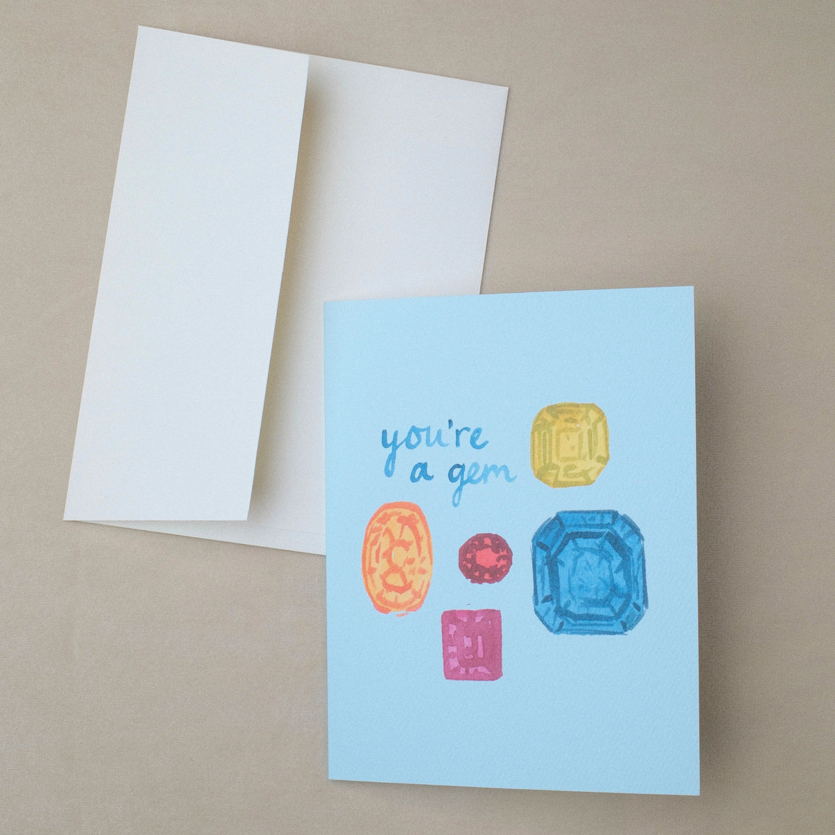 "you're a gem" Gem Icon Greeting Card