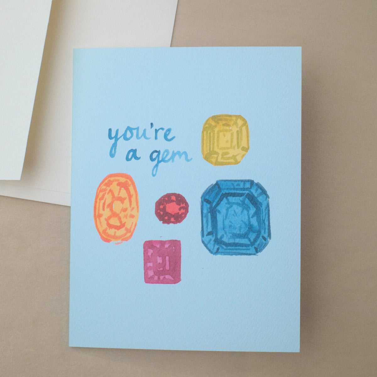 "you're a gem" Gem Icon Greeting Card