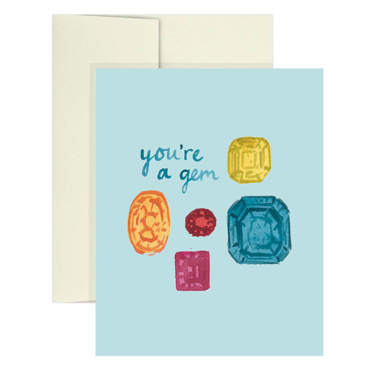 "you're a gem" Gem Icon Greeting Card