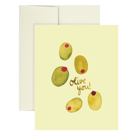 "olive you" Olive Icon Greeting Card