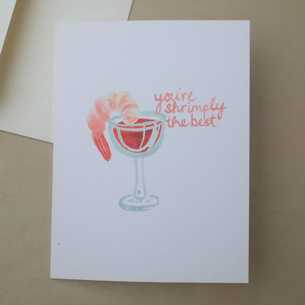 "you're shrimply the best" Shrimp Cocktail Icon Greeting Card