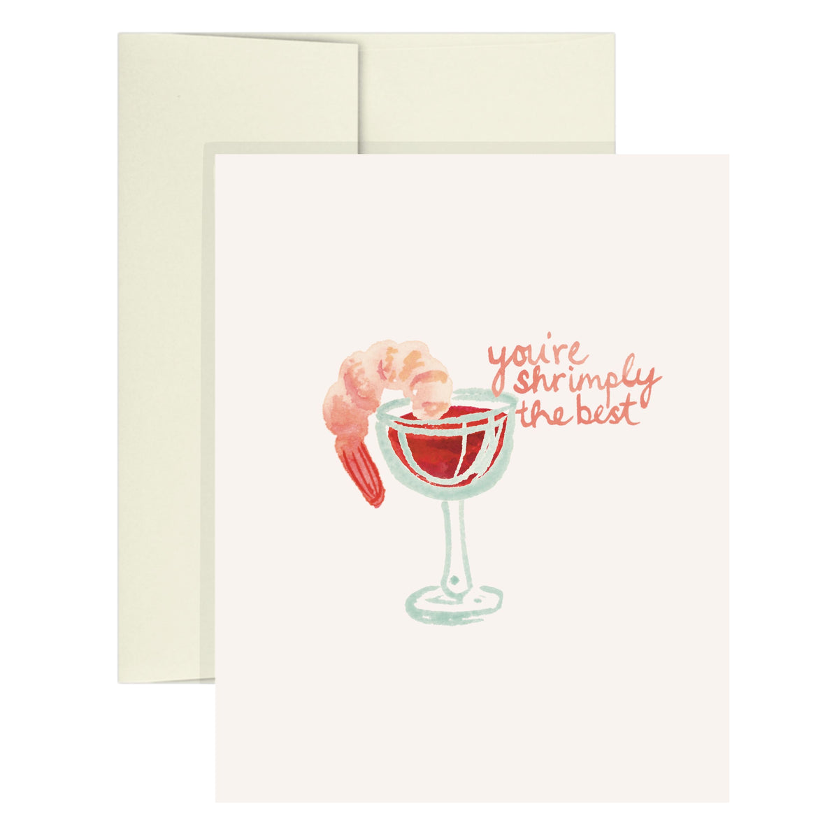 "you're shrimply the best" Shrimp Cocktail Icon Greeting Card