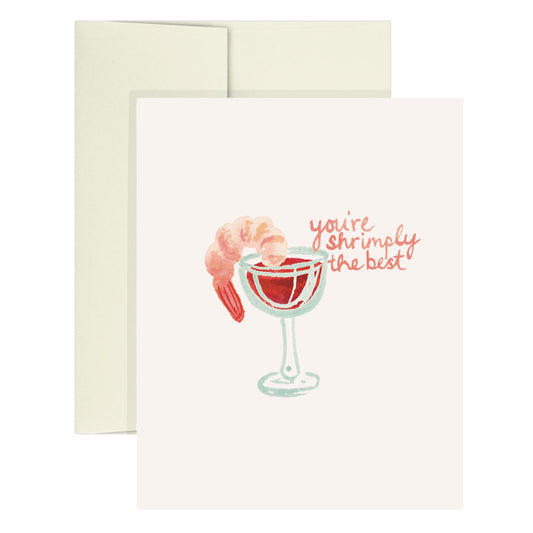 "you're shrimply the best" Shrimp Cocktail Icon Greeting Card
