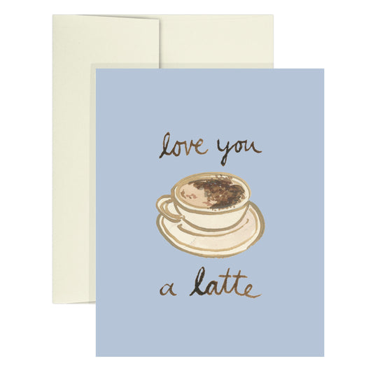 "i love you a latte" Coffee Icon Greeting Card