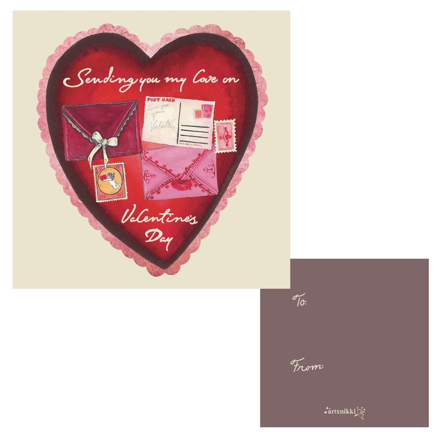 "Sending you my love on Valentines Day" Valentine