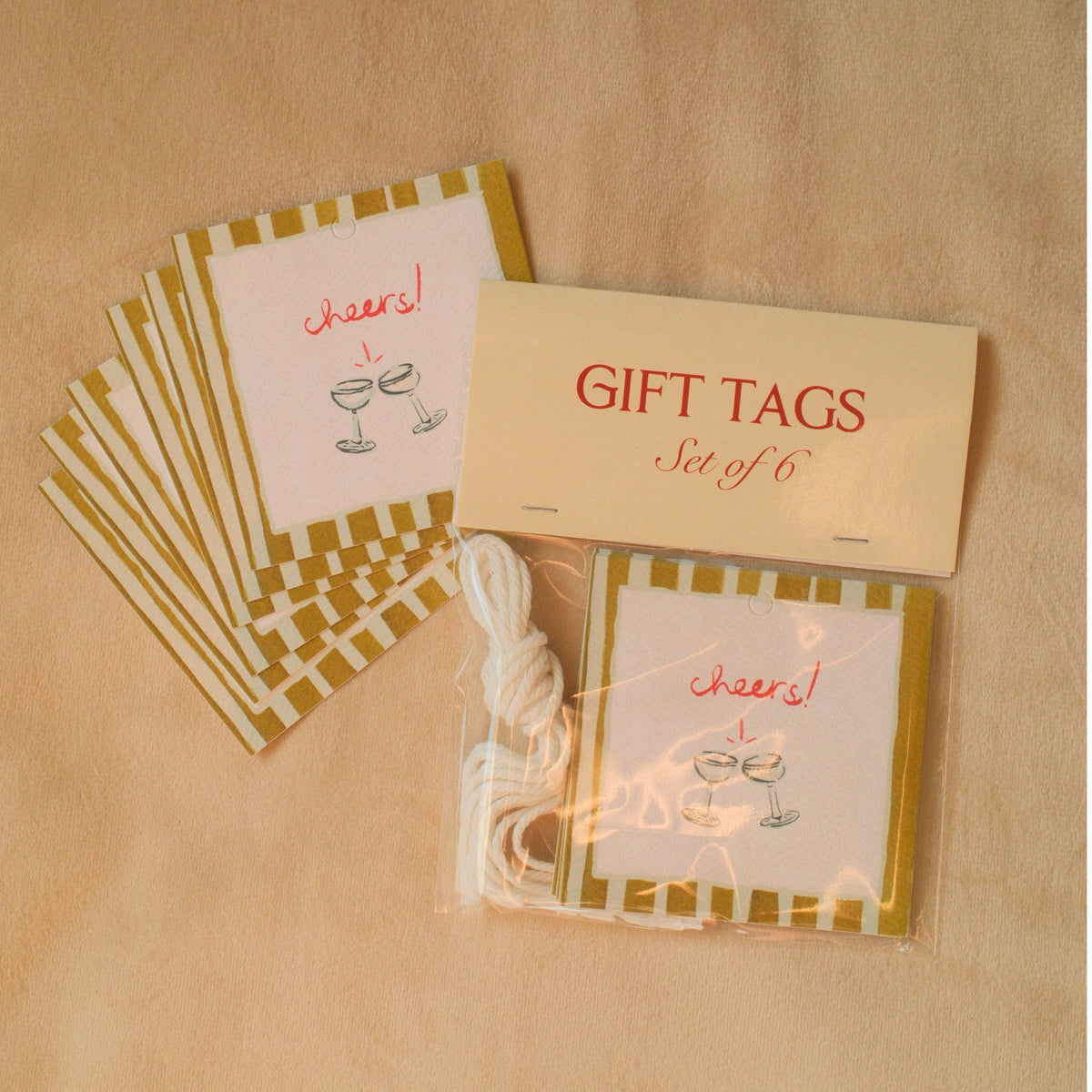 "cheers!" Gift Tag Set of 6