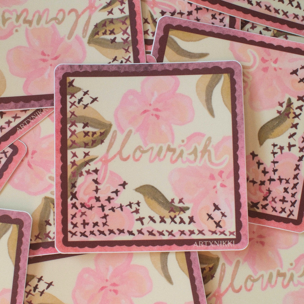 "Flourish" Floral Sticker