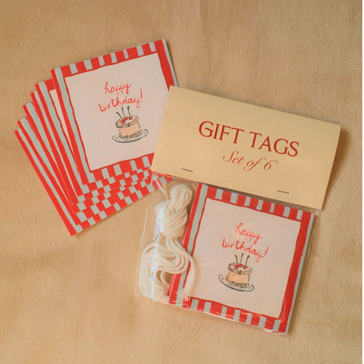 "happy birthday!" Gift Tag Set of 6