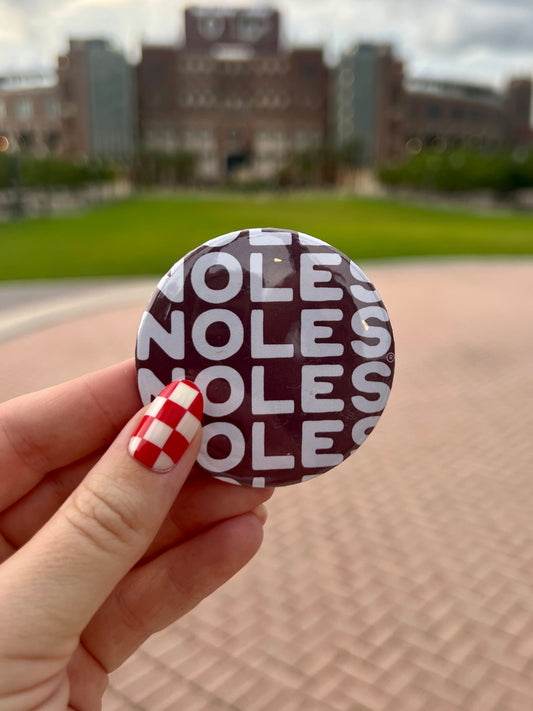 Florida State University “NOLES” button