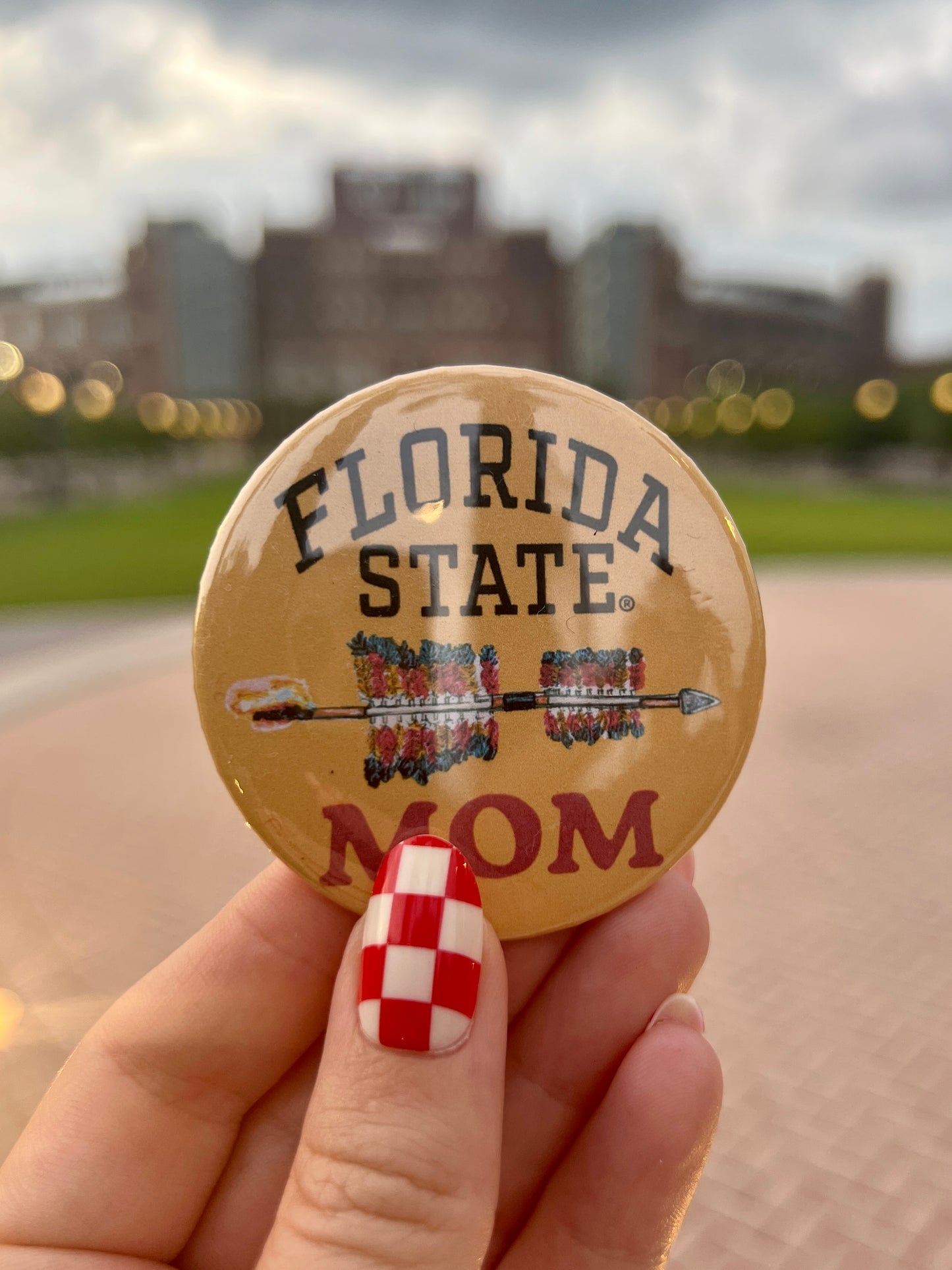 "FLORIDA STATE MOM" button