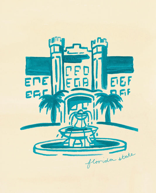 FSU Heritage Turquoise Westcott Fountain Print