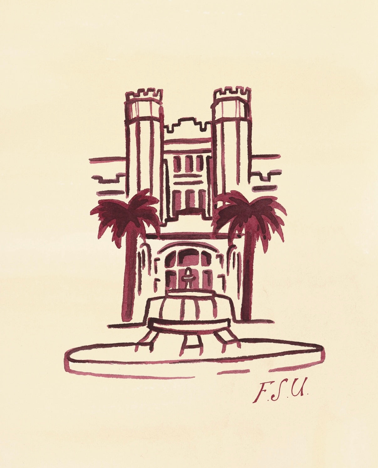 FSU Garnet Westcott Fountain Print