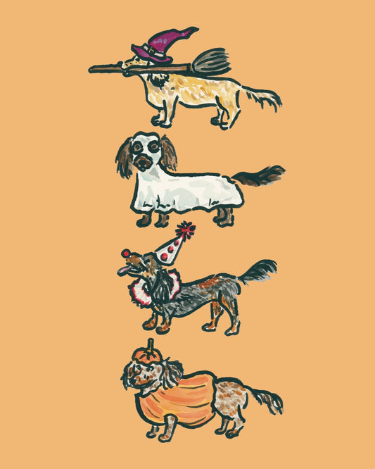 Dachshund Collection: Hallo-Weenie Halloween Fine Art Print