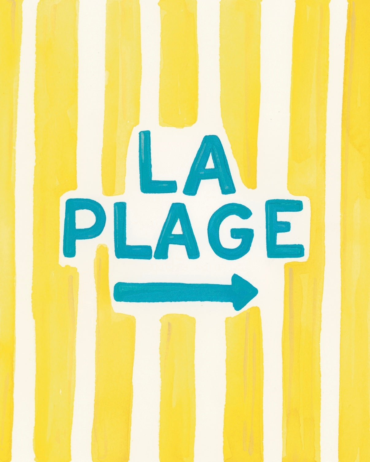 Summer in the South of France La Plage This Way! Fine Art Print