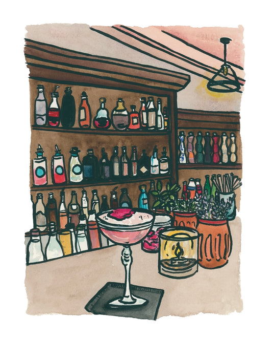 Pink South of France: Bar Fine Art Print