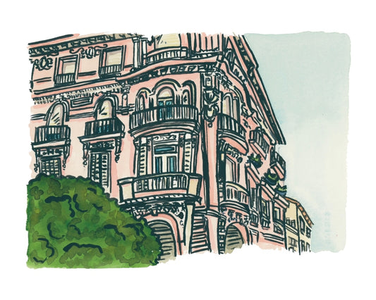 Pink South of France: Architecture Fine Art Print