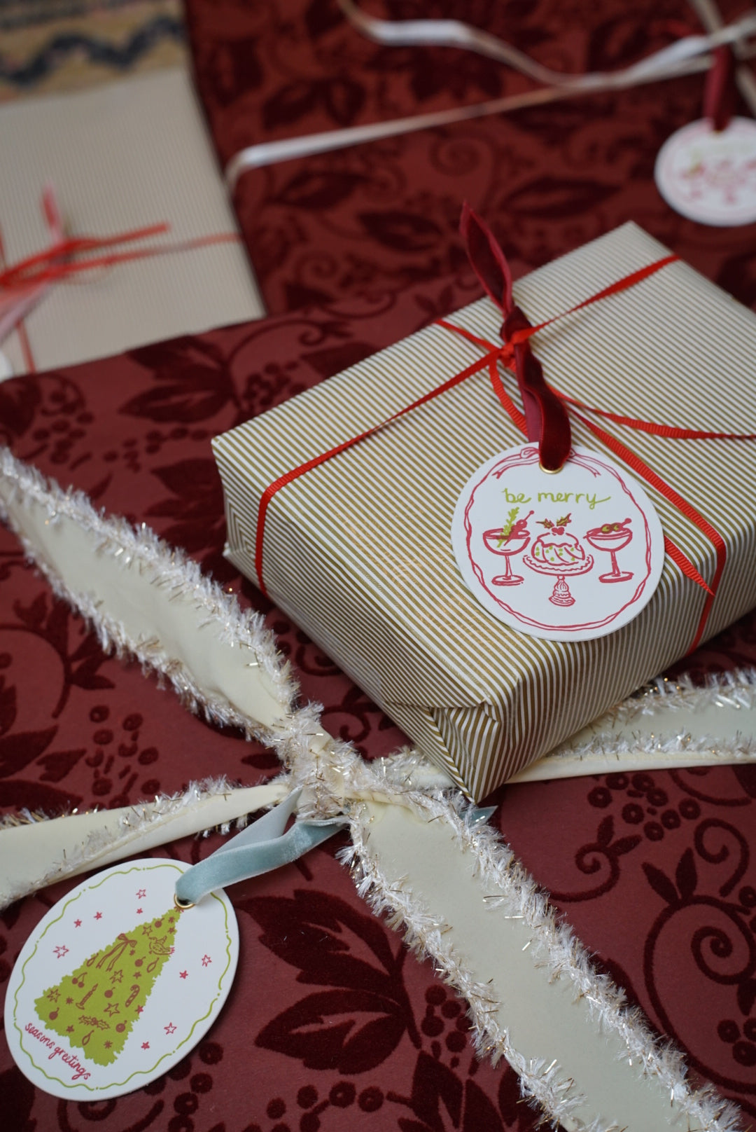 "Be Merry" Letterpress Holiday Ornament / Gift Topper