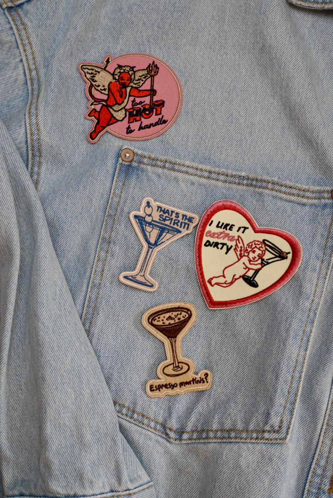 “too HOT to handle” cheeky devil Iron On Patch