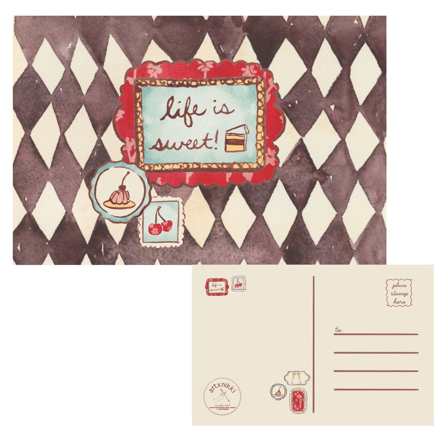 “life is sweet” Postcard