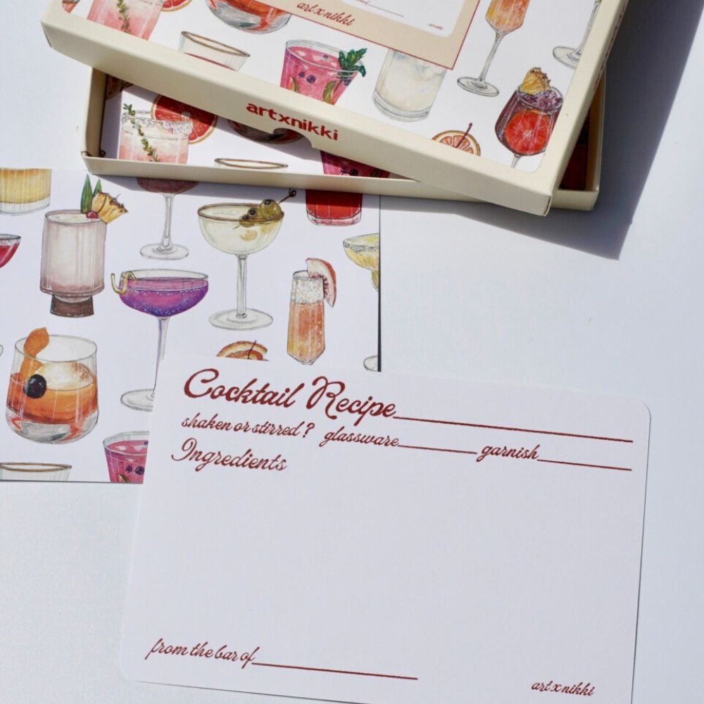Cocktail Recipe Card Set