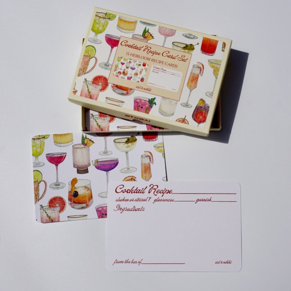 Cocktail Recipe Card Set